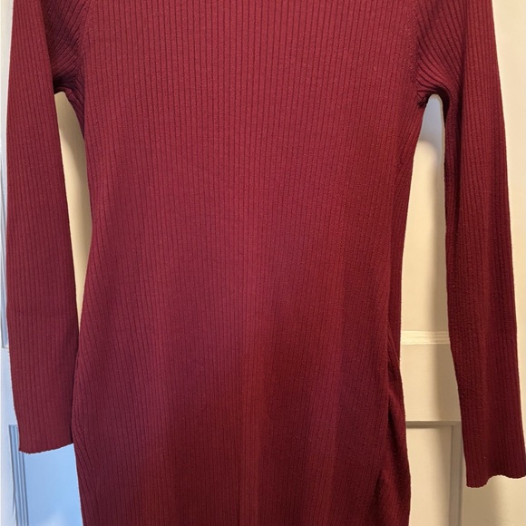 Red Knit Wrap Dress - Picture 3 of 4